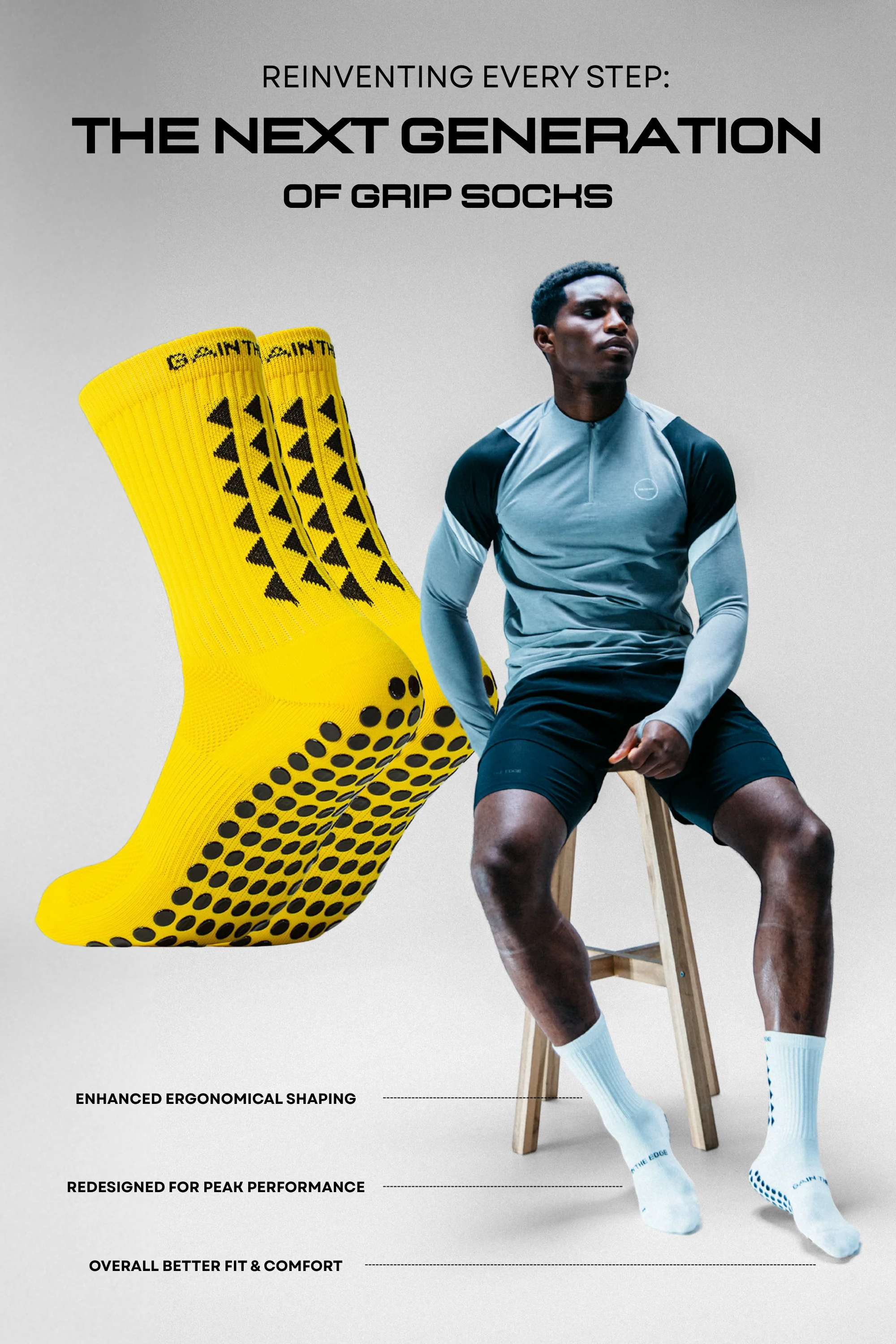 GRIP SOCKS 3.0  MidCalf Length - Yellow - Image 3